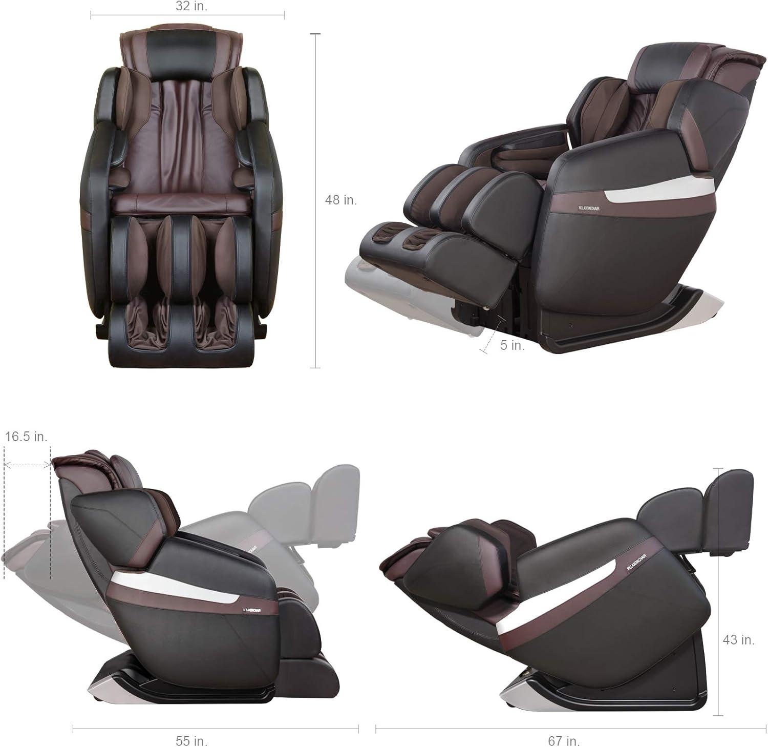 RELAXONCHAIR [MK-CLASSIC] Full Body Zero Gravity Shiatsu Massage Chair with Built-In Heat and Air Massage System, Brown