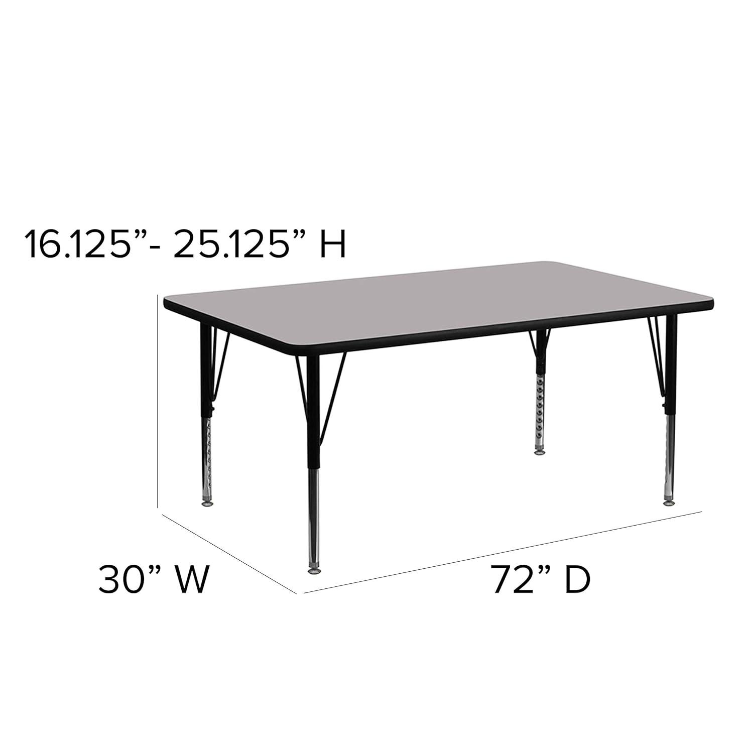 Goddard 24''W x 48''L Rectangular HP Laminate Activity Table - Adjustable Legs