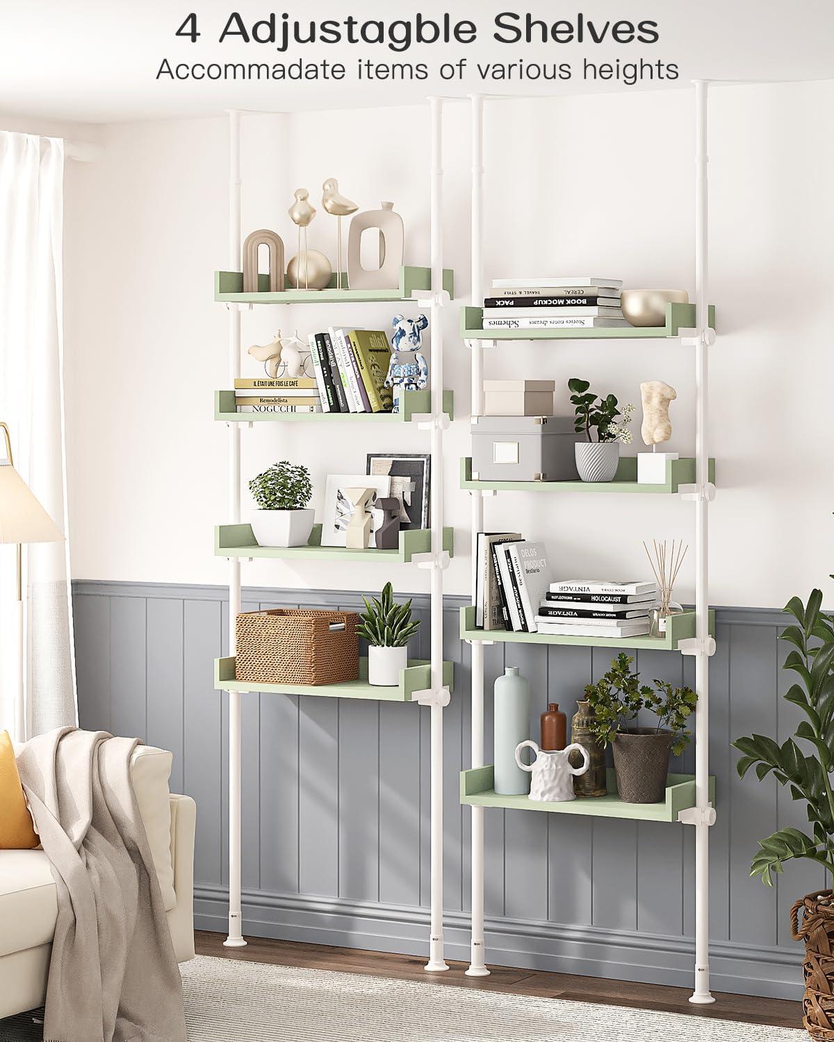 Mint Green Adjustable Over-the-Toilet Storage Cabinet with Shelves