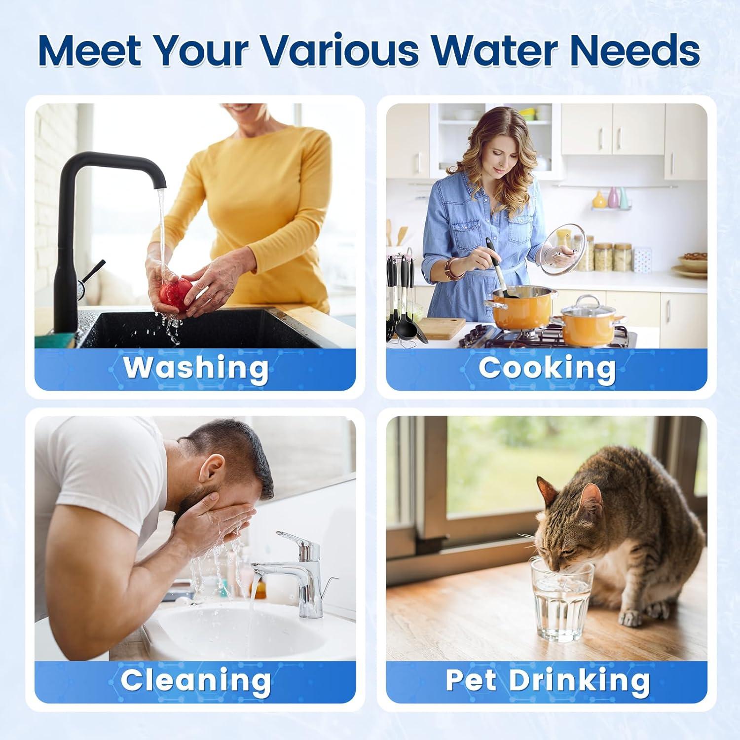 Under Sink Water Filter System ,NSF/ANSI 42 Certified Water Purifier, 28000 Galloons Large Flow Flux, Reduces PFAS, PFOA/PFOS, Chlorine, Bad Odors, Direct Connect to Kitchen Faucet, Q5-C2