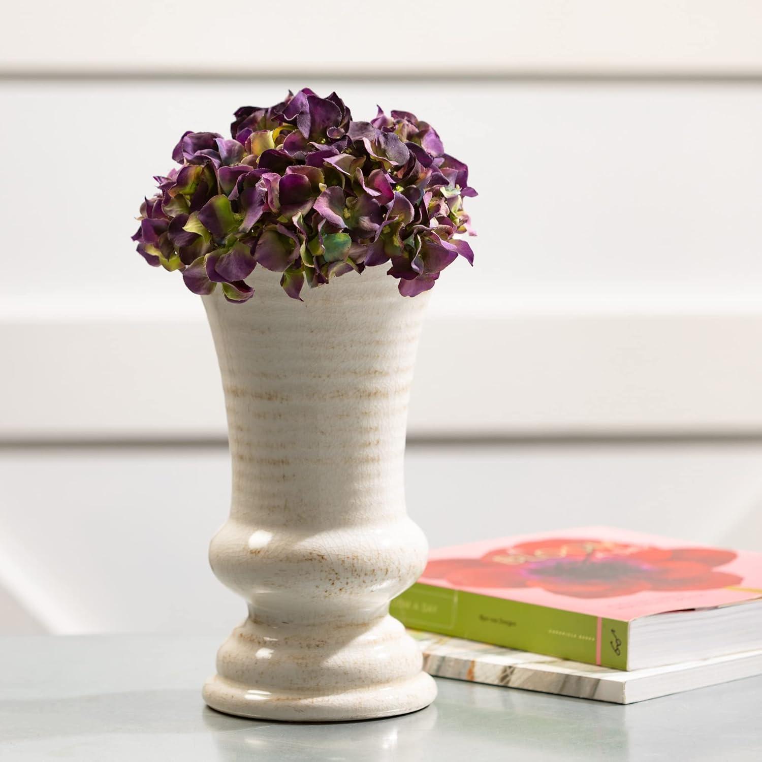 Sullivans Ceramic Urn Vase 10"H Off-White