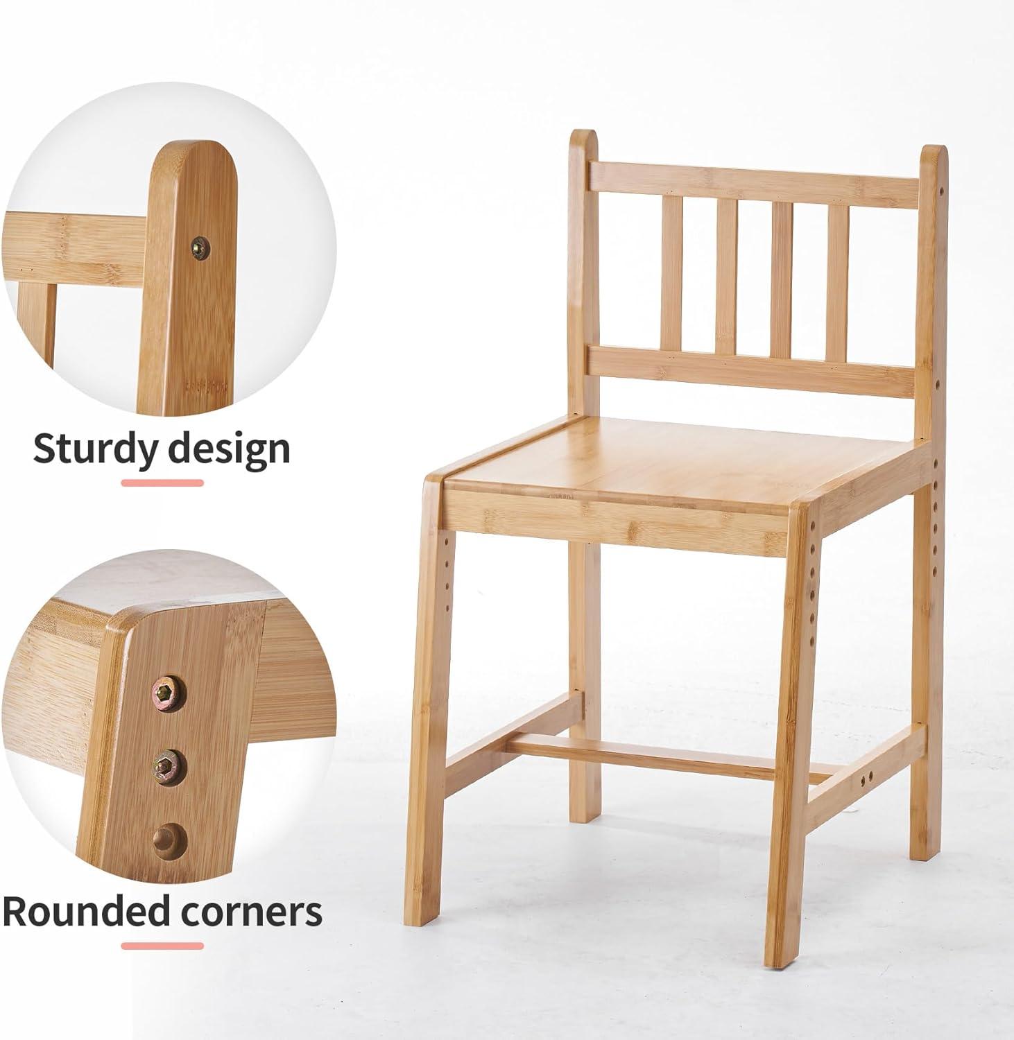 Nature Bamboo Adjustable Kids Desk and Chair Set