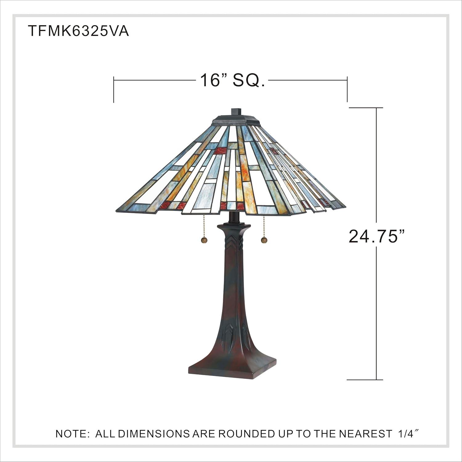 Ashley Harbour Tiffany 24.75" 2-Lights Table Lamps with Product Electrical Medium Base, Bronze