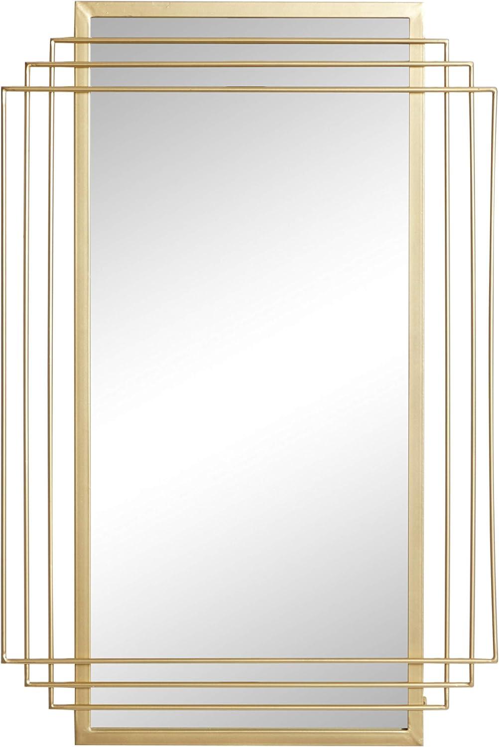 Elegant Rectangular Wood and Gold Dresser Wall Mirror 24" x 36"