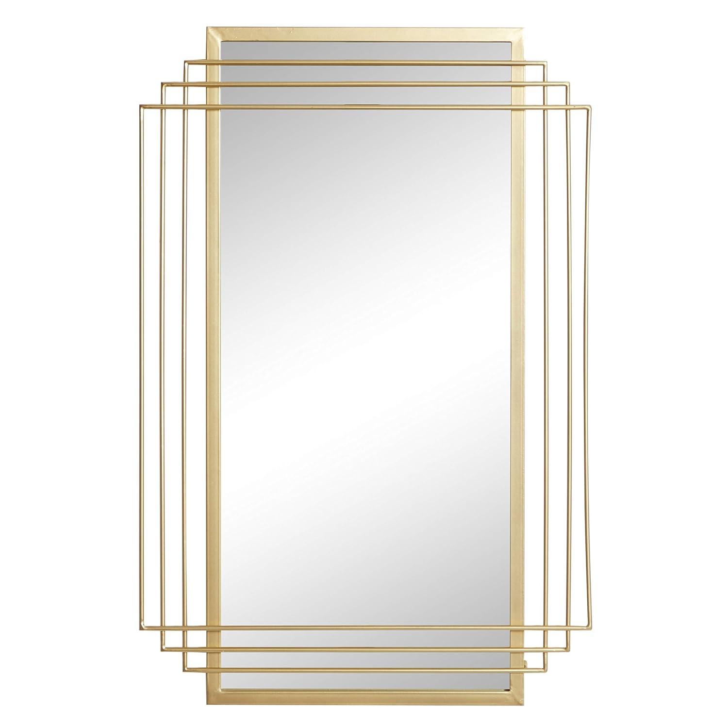 CosmoLiving by Cosmopolitan CosmoLiving by Cosmopolitan Gold Metal Geometric Wall Mirror