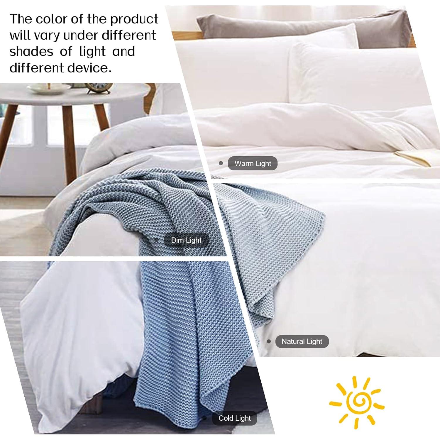 Dreaming Wapiti Duvet Cover Queen,Washed Microfiber Queen Size Duvet Cover Set,Solid Color - Soft and Breathable with Zipper Closure & Corner Ties (White, Queen)