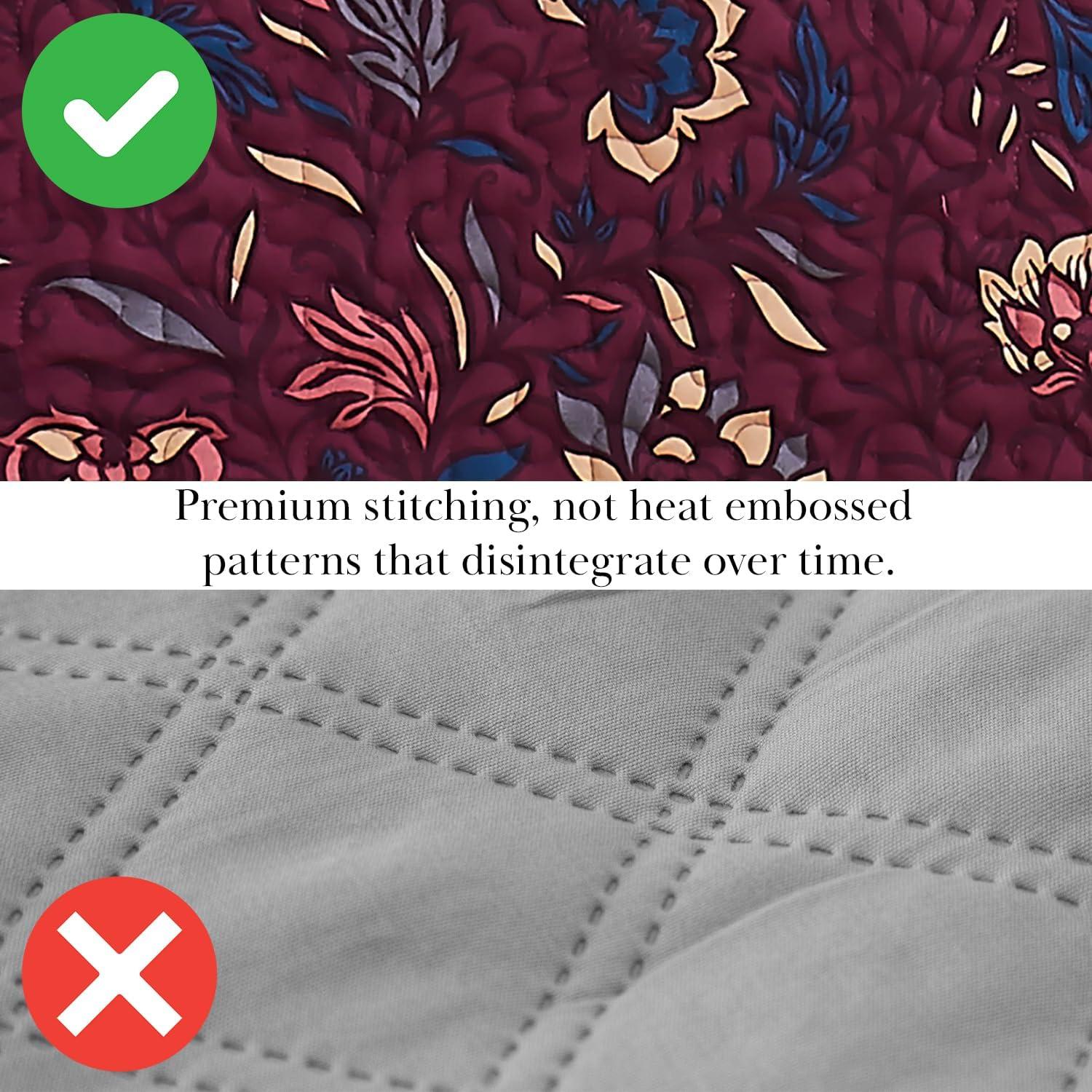 Southshore Fine Living Oversized Khari Lightweight 3-Piece Quilt Set Rust Full / Queen