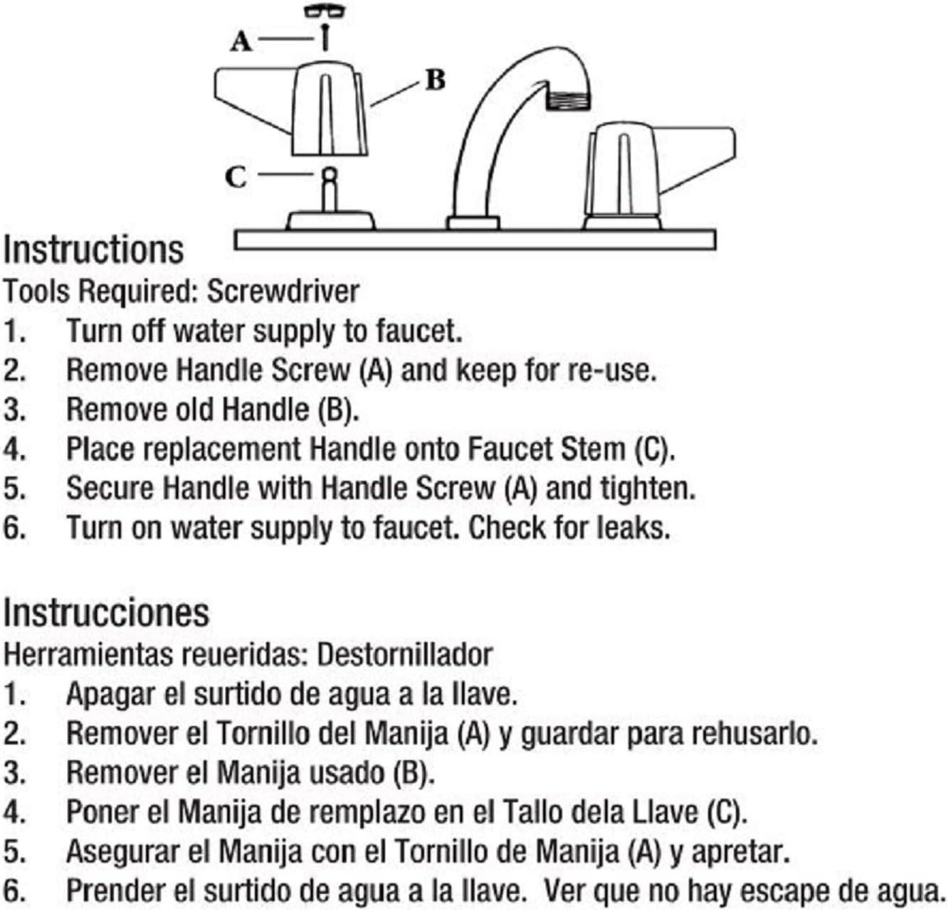 Chrome Lever Faucet Handles for Bathroom and Kitchen