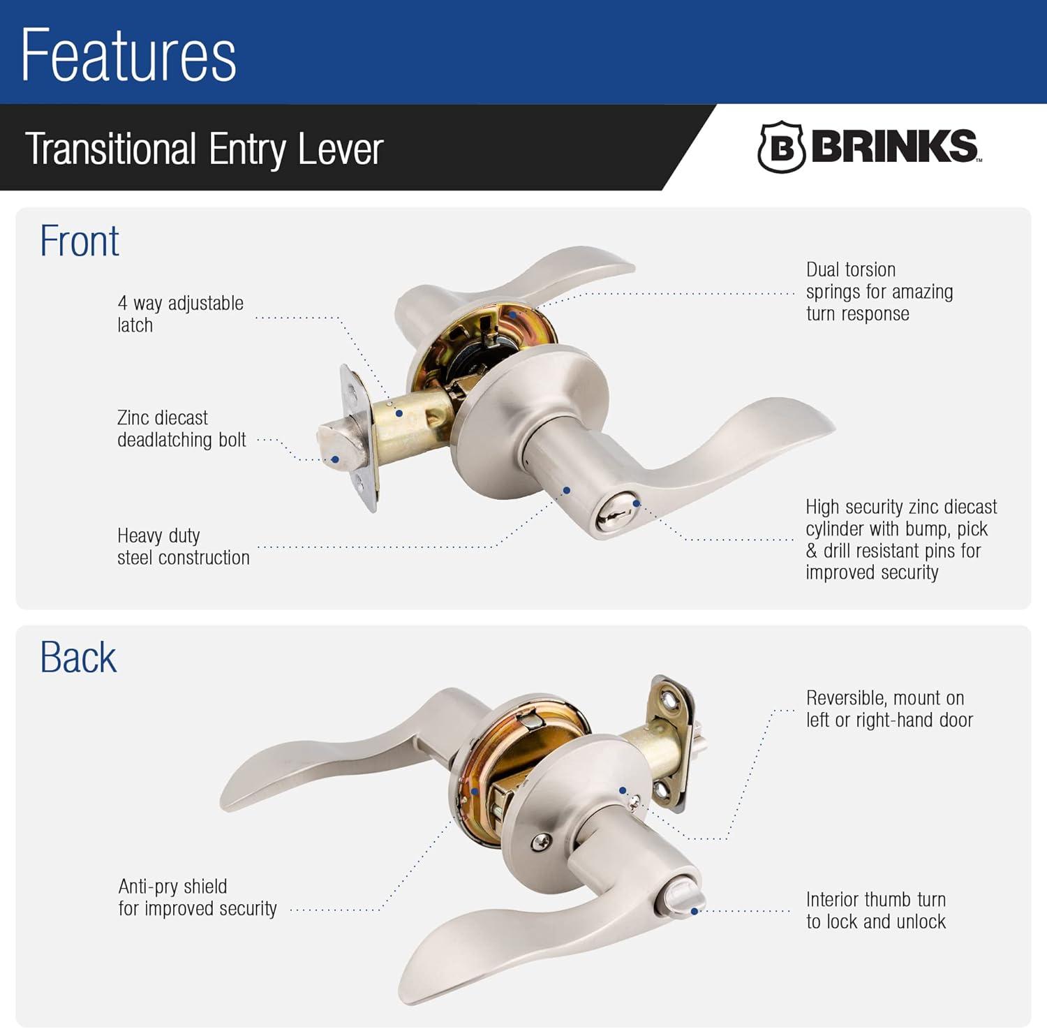 Brinks Raleigh Transitional Keyed Entry Wave Lever