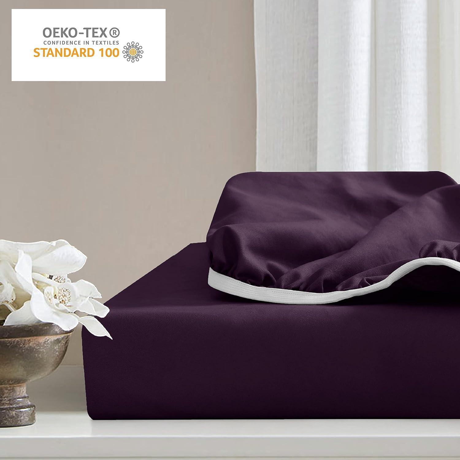 Eggplant Twin Ultra Soft Microfiber Fitted Sheet