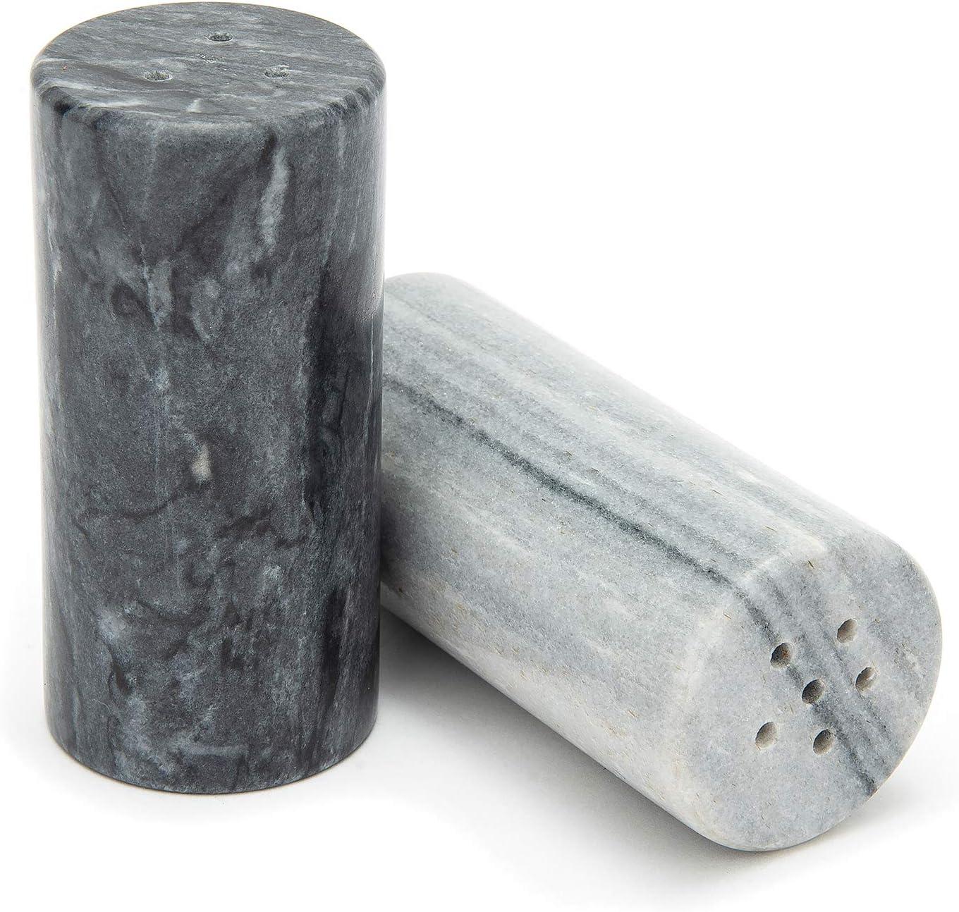 Black and White Marble Salt and Pepper Shaker Set