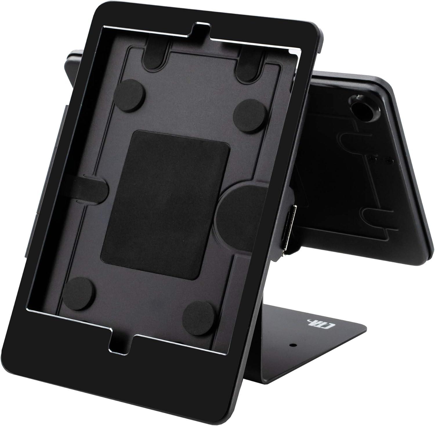 Black Dual Tablet Kiosk Stand with Lockable Enclosures