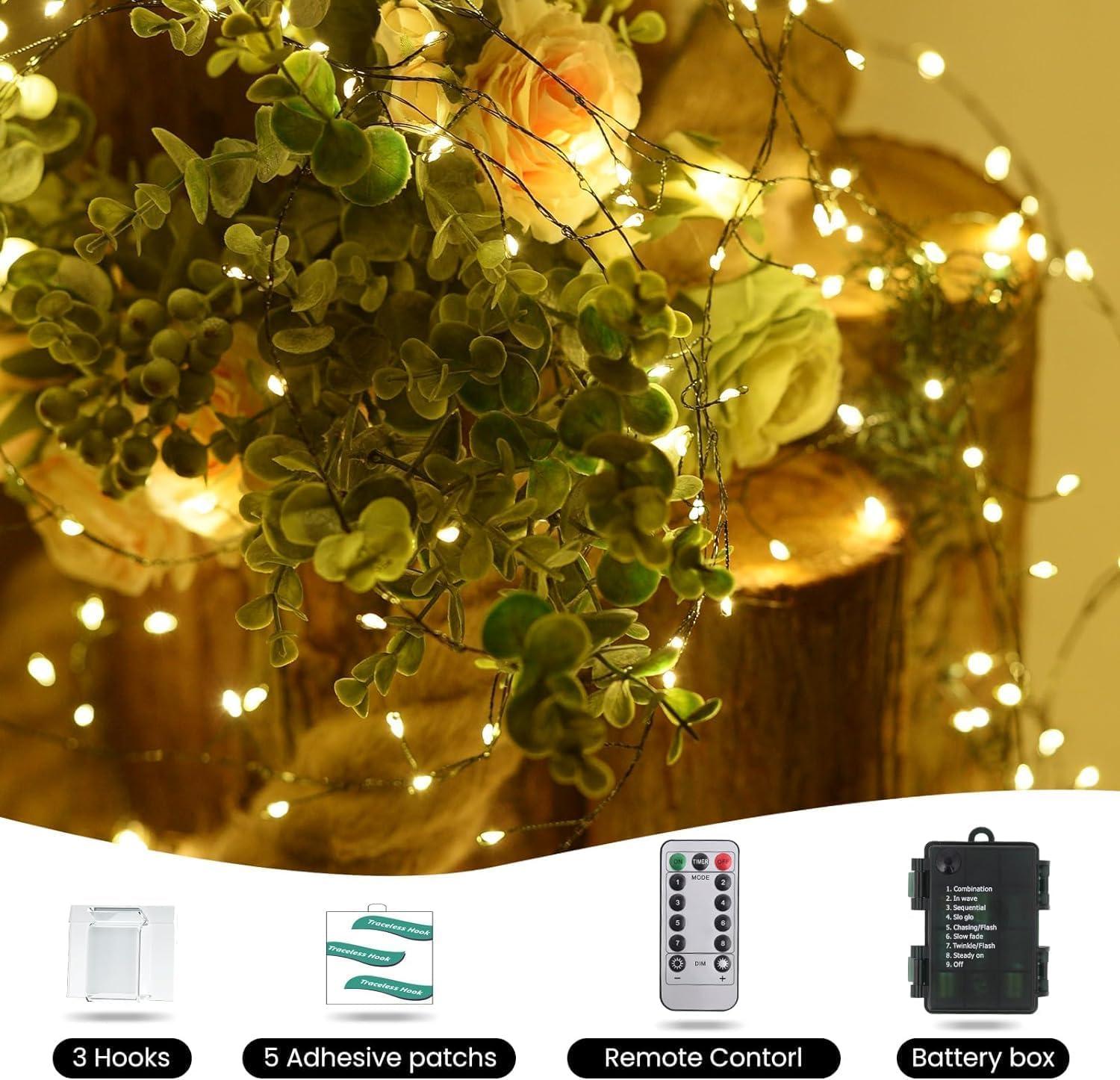 Battery Powered White Outdoor Fairy Christmas Tree Lights