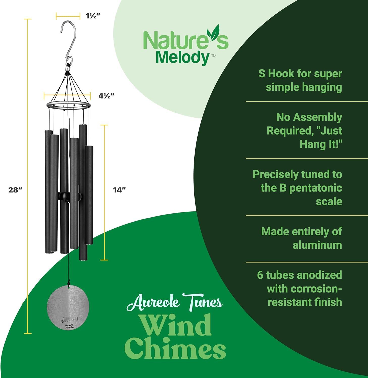 Nature's Melody Tuned 6-Tube Outdoor Wind Chimes