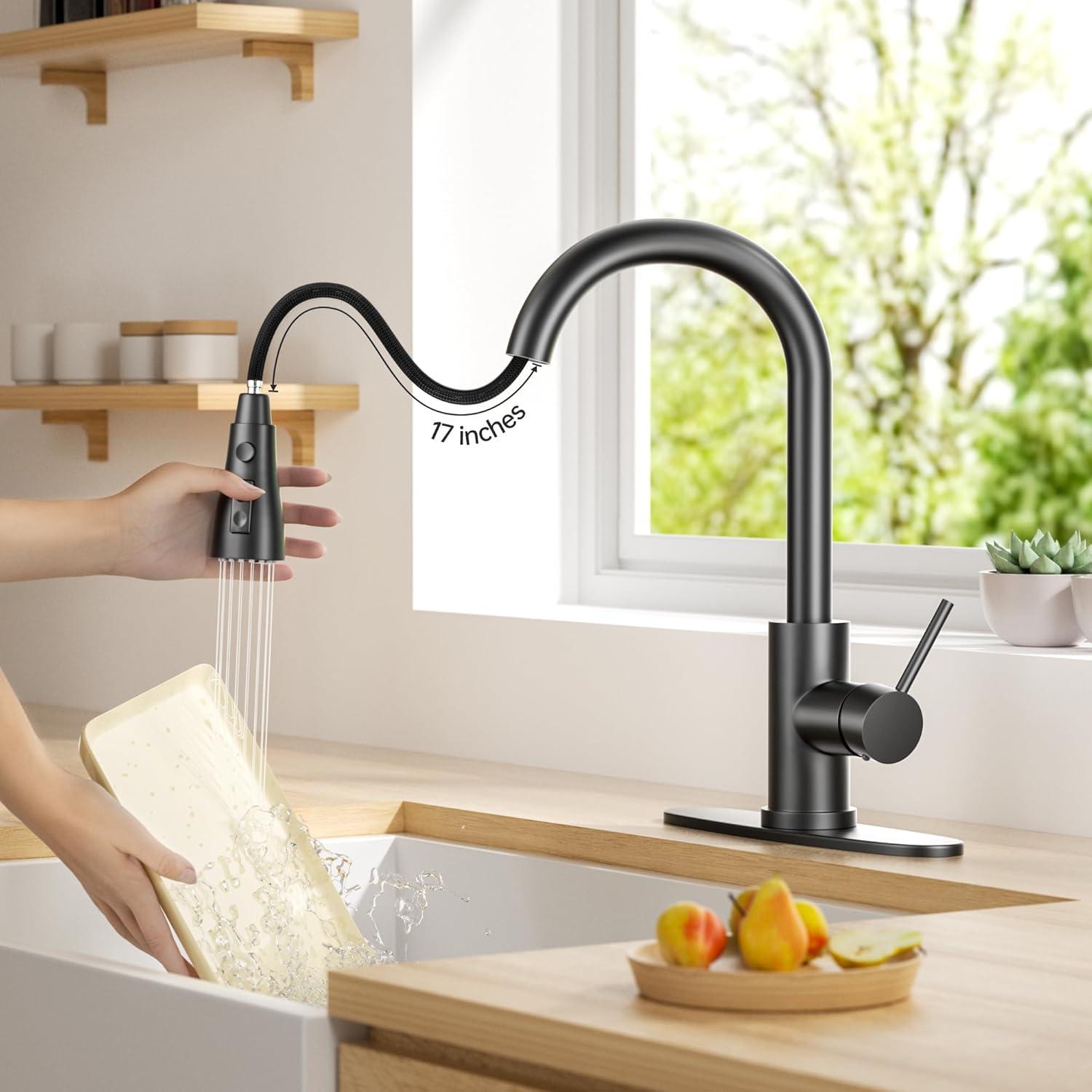 Babevy Pull Down Kitchen Faucet