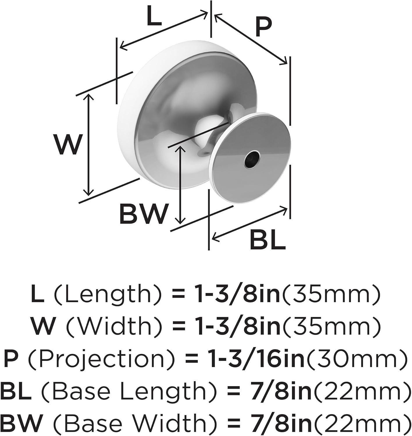 Amerock Exceed Cabinet or Furniture Knob, 1-1/2 inch (38mm) Diameter