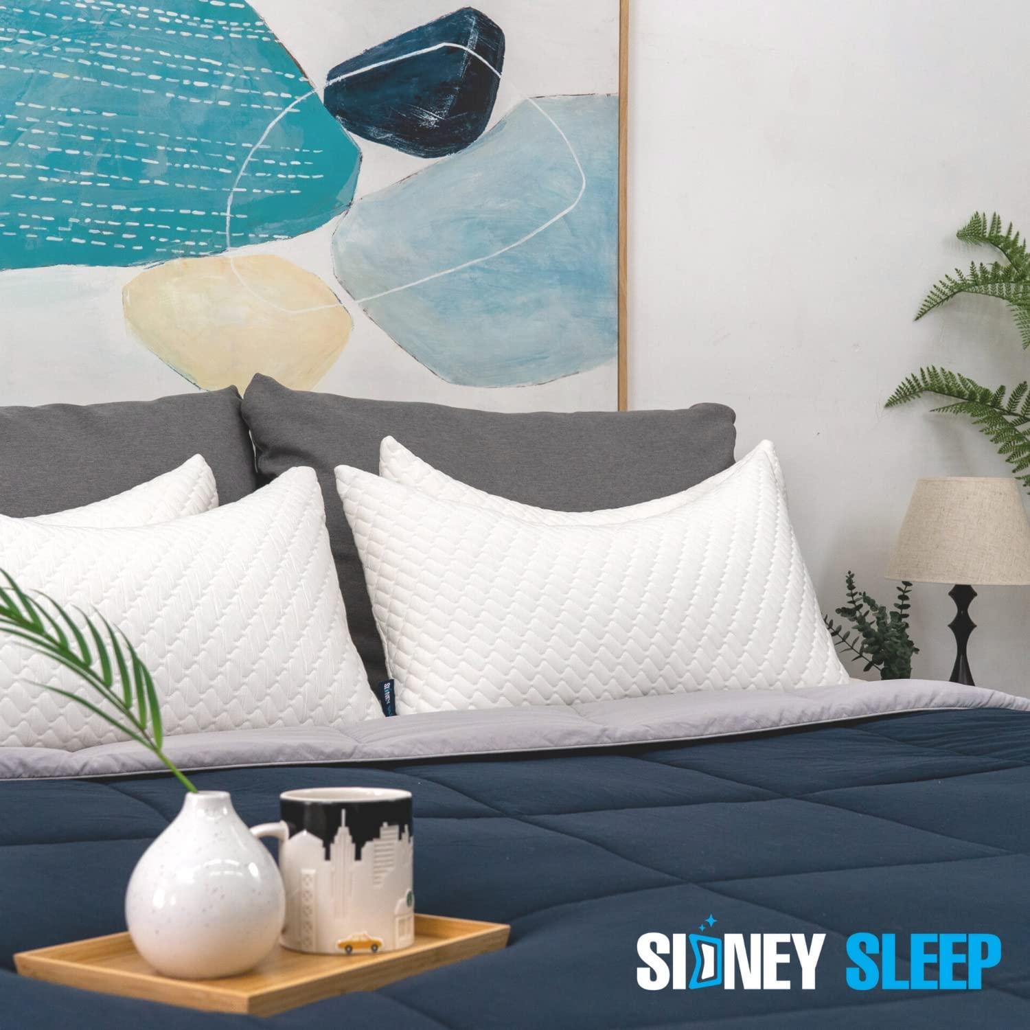 Sidney Sleep Curved Pillow Covers - Full Length Zipper Closure - Premium Soft Brushed Microfiber - 20 x 30 Inches - Fits Curved Side Sleeping Pillows (Queen, White)