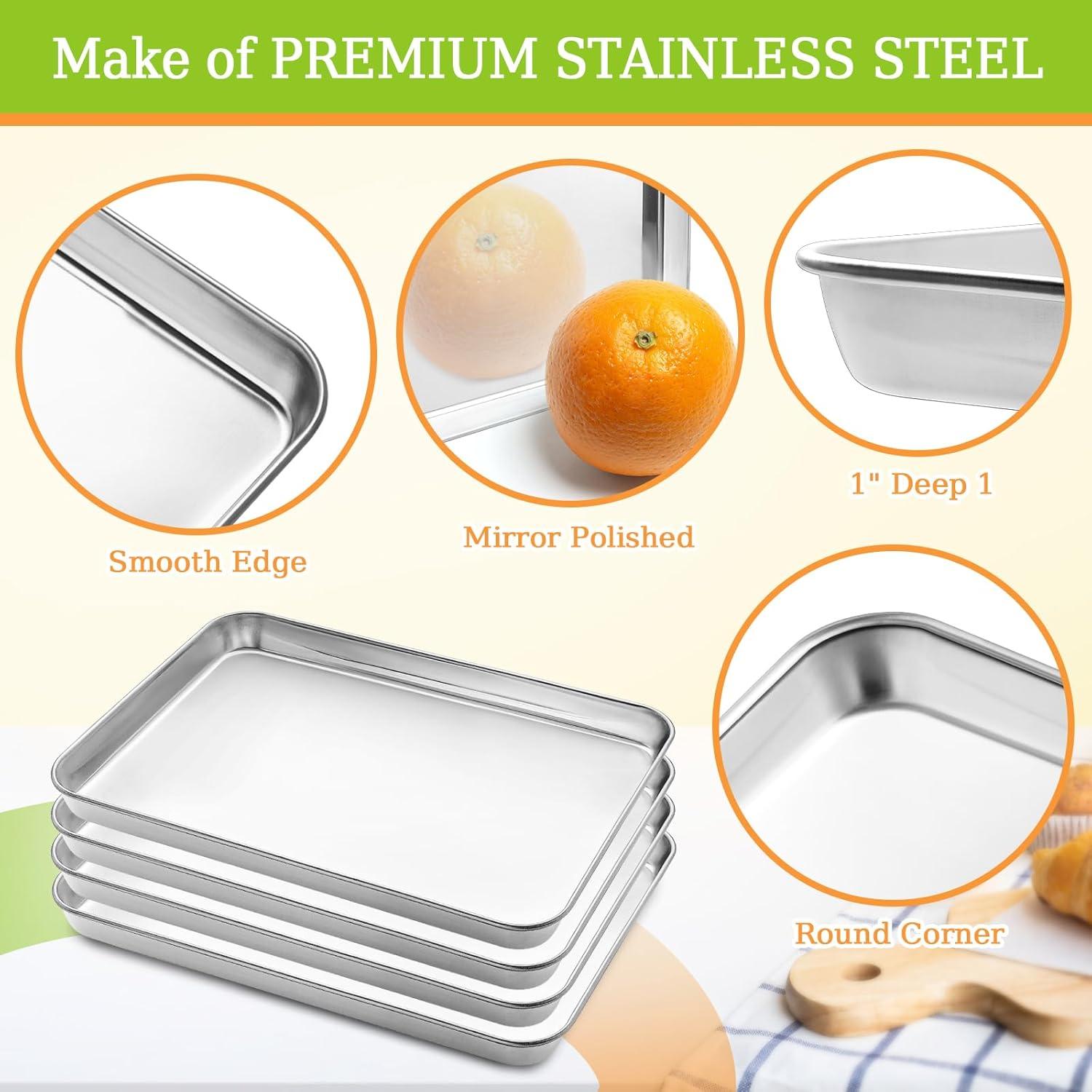 Stainless Steel Non-stick Small Cookie Sheet Set