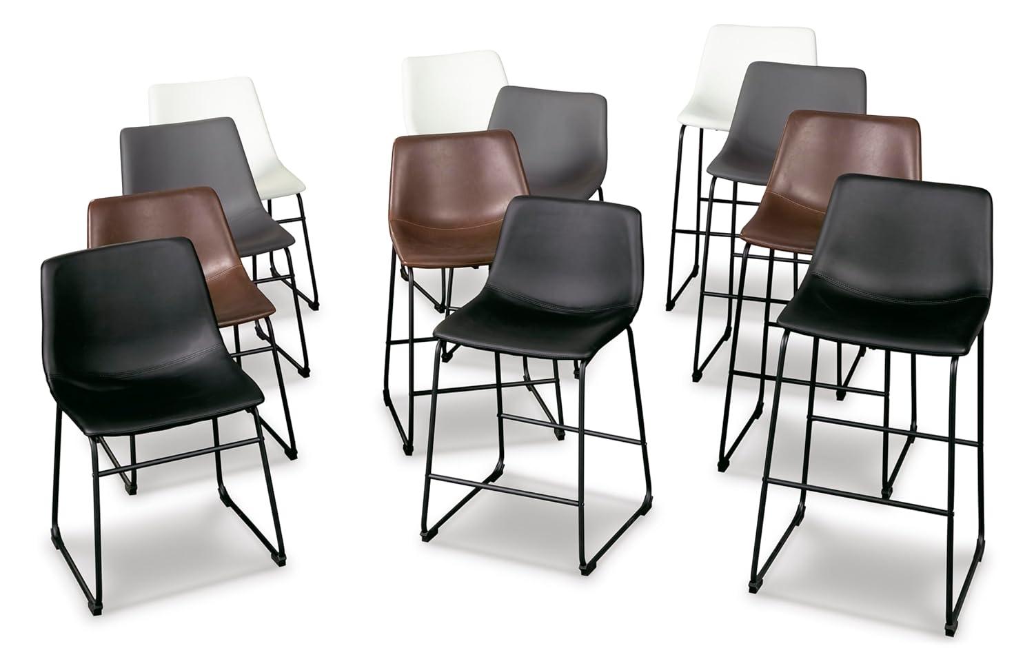 Signature Design by Ashley Centiar 24", Set of 2, Counter Height Modern Bucket Barstool
