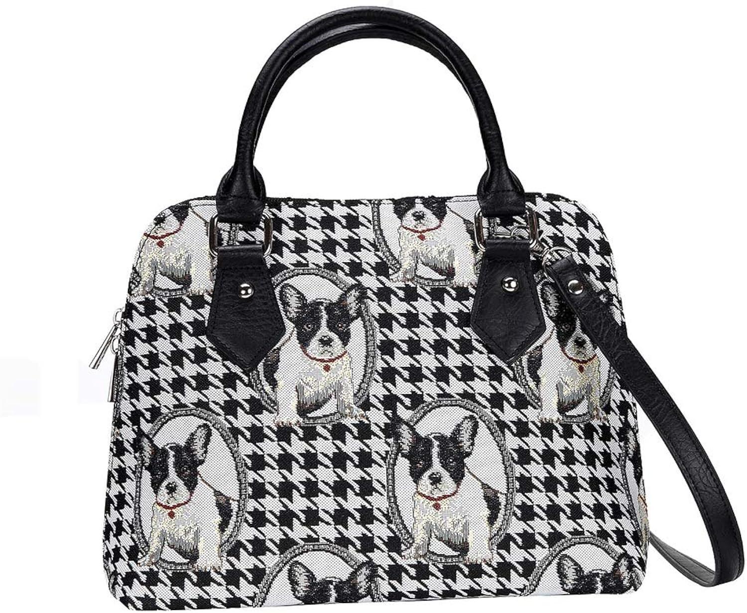 French Bulldog Convertible Top Handle Purse Handbag