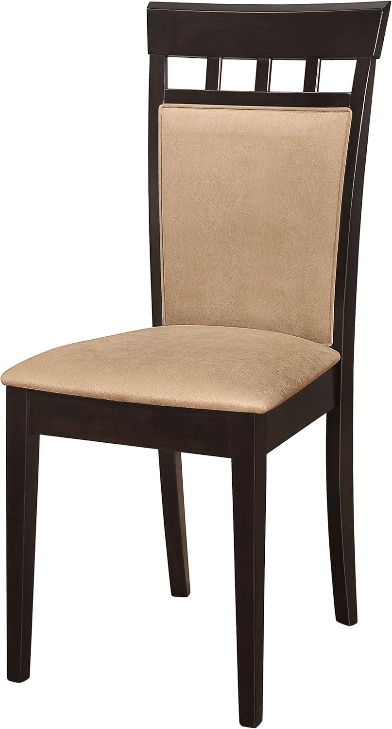 Coaster Gabriel Upholstered Microfiber Dining Chairs in Tan