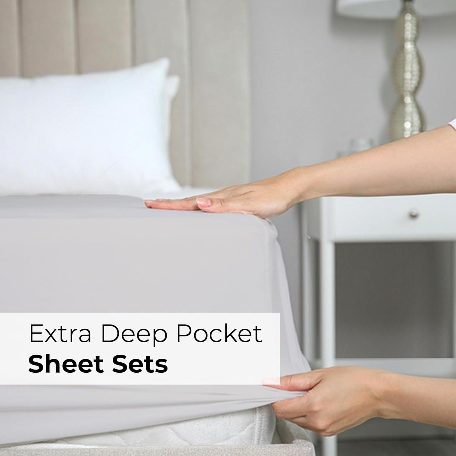 4 Piece Extra Deep Pocket Microfiber Sheet Set - CGK Linens