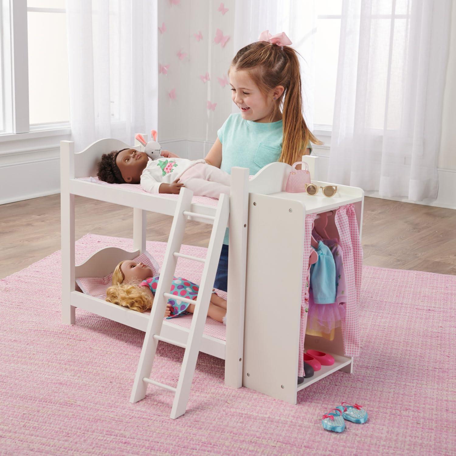 Badger Basket Bunk Beds with Ladder and Storage Armoire for 20" Dolls