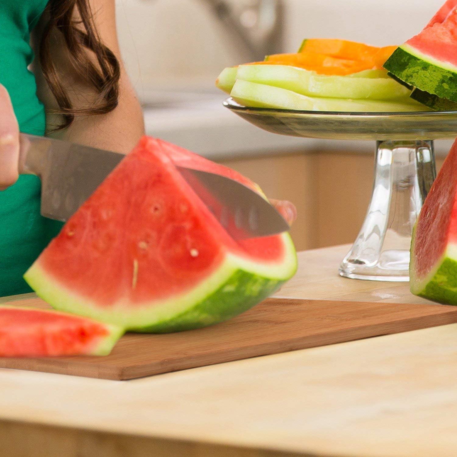 Bamboo Cutting Boards for Kitchen [Set of 3] Wood Cutting Board for Chopping Meat, Vegetables, Fruits, Cheese, Knife Friendly Serving Tray with Handles