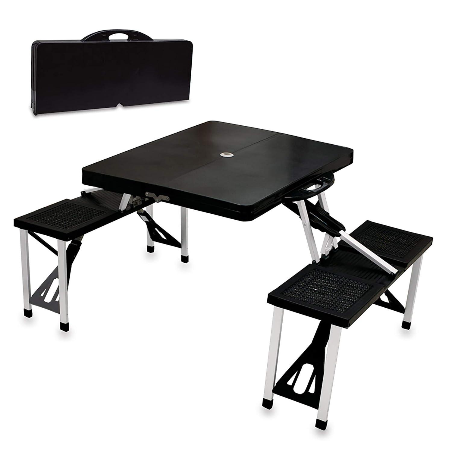 Oniva Rectangle Portable Dining Table with Seats - Black