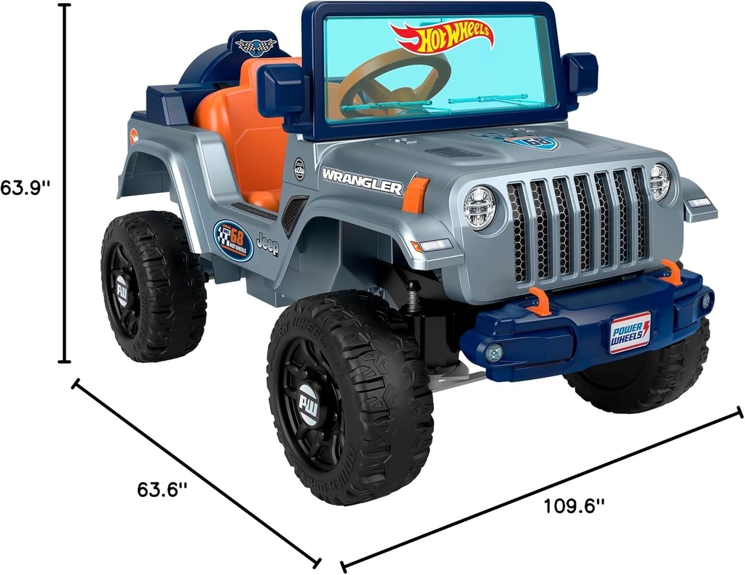 6-Volt Gray and Orange Jeep Wrangler SUV Ride-On Toy