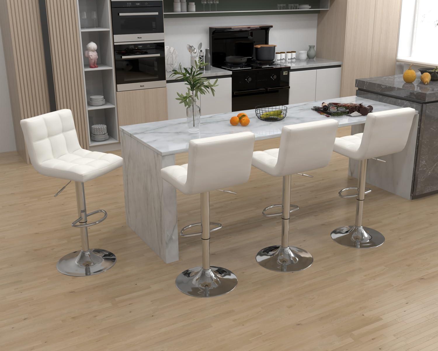 Bar Stools 1 Set Of 2, Counter Height Bar Stools, Square Cushion Bar Stools With Back, Footstool, Cafe, 2 Pieces