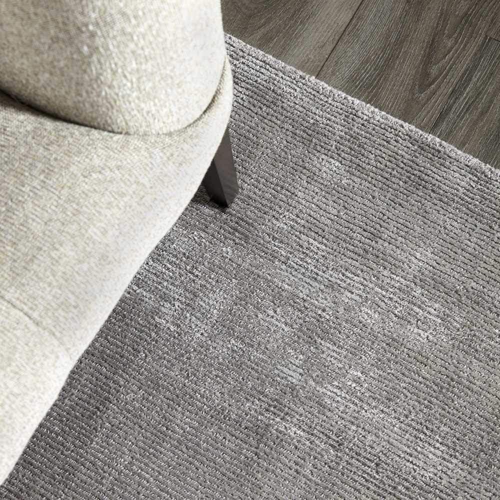 Cordi 9' x 12' Gray Hand-Knotted Wool Viscose Cotton Rug