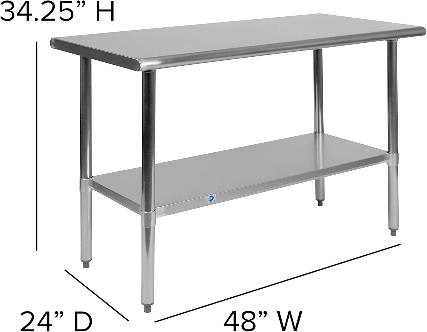 Stainless Steel 48" Commercial Work Table with Undershelf