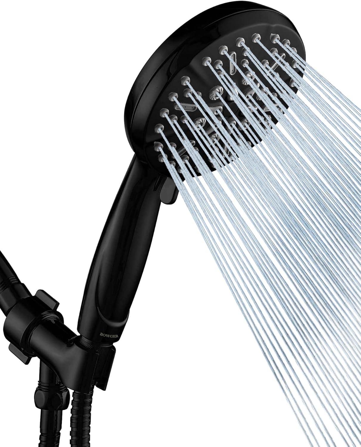 Matte Black 7-Mode Handheld Shower Head with Long Hose