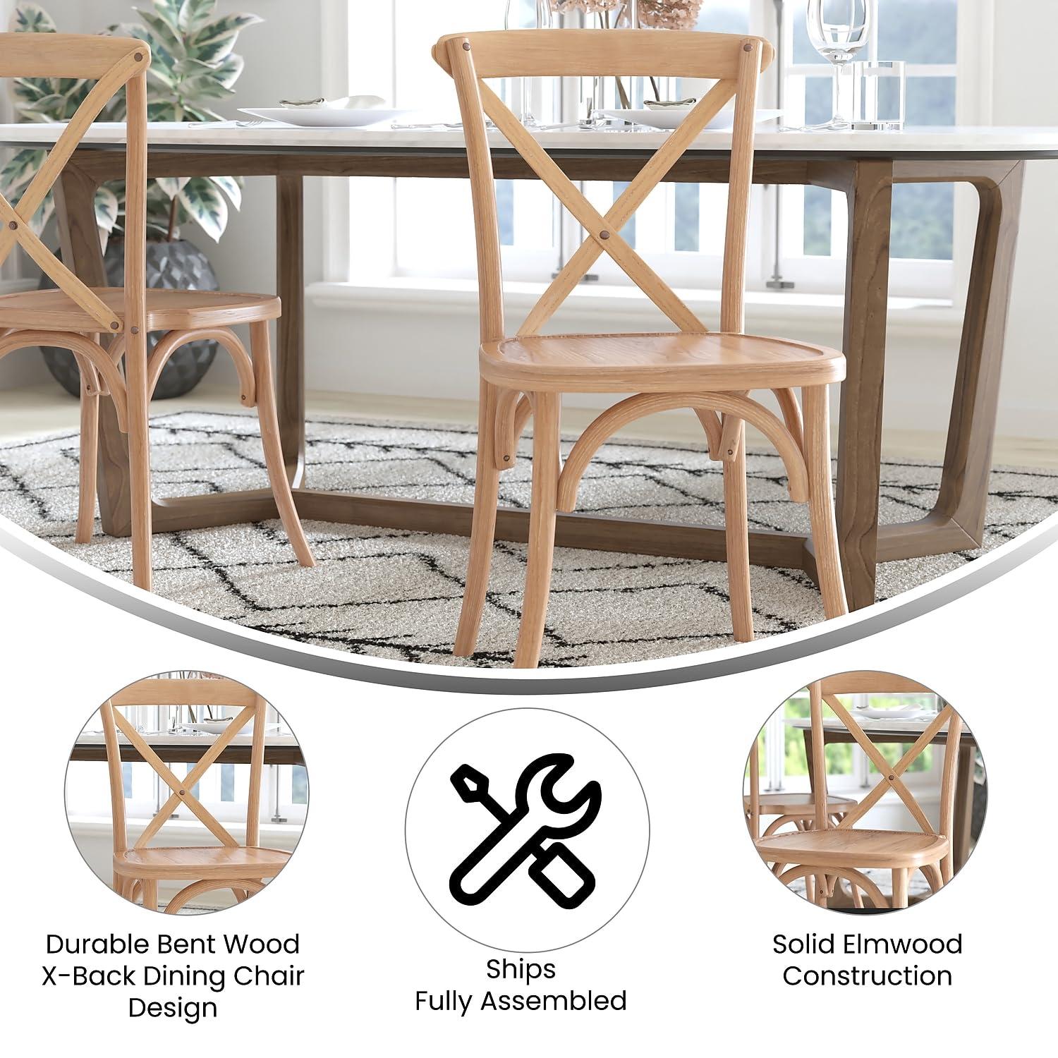 Flash Furniture Advantage Driftwood X-Back Chair