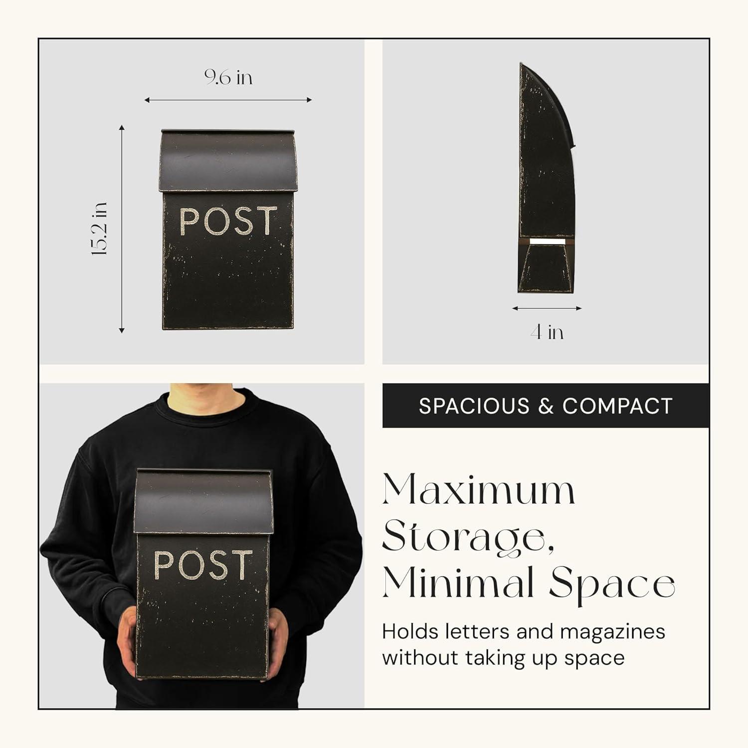 Milano Pointed Post Wall Mounted Mailbox