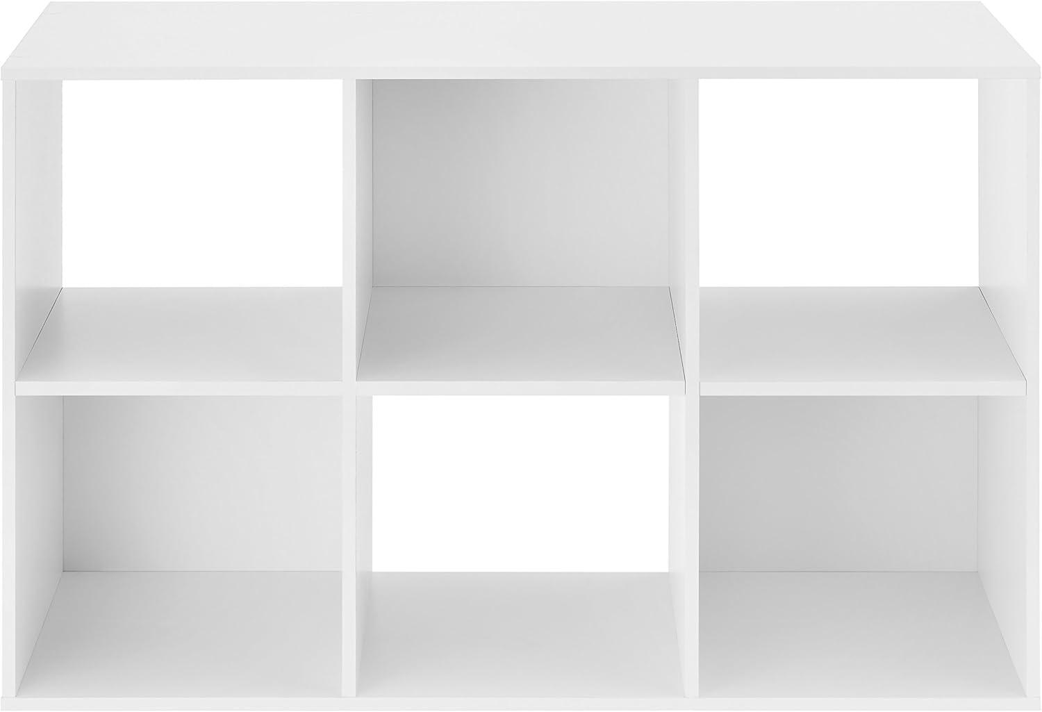 White 6-Cube Organizer with Shelves and Back Panels