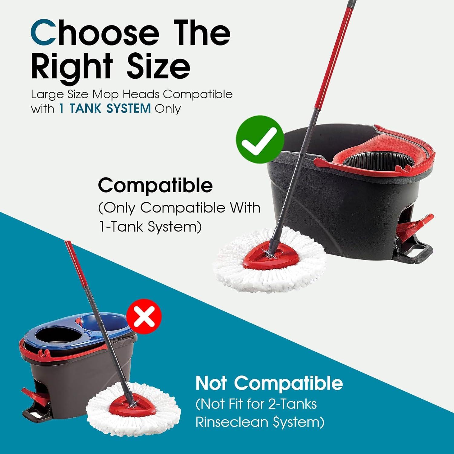 6 Pack Spin Mop Refill - Replacement Head Compatible with O cedar, Microfiber Spin Mop Refills,clean the floor. Easy Floor Cleaning Mop Head Replacement - Bonison