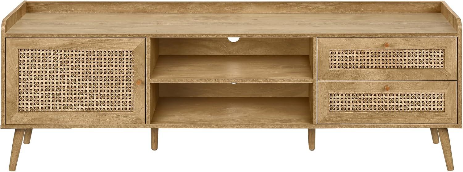 Monarch Specialties Tv Stand 72 Inch Console Media Entertainment Center Storage Cabinet Living Room Bedroom Walnut Laminate Wood Legs Transitional