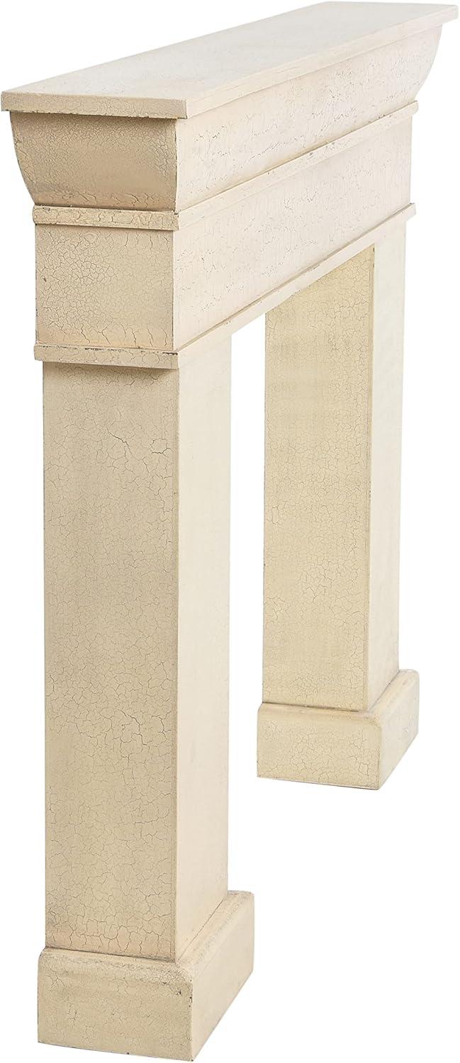 Storied Home Monolith Decorative Fireplace Mantel Cream: Fir Wood & MDF, Wall Mount, 49.625"H