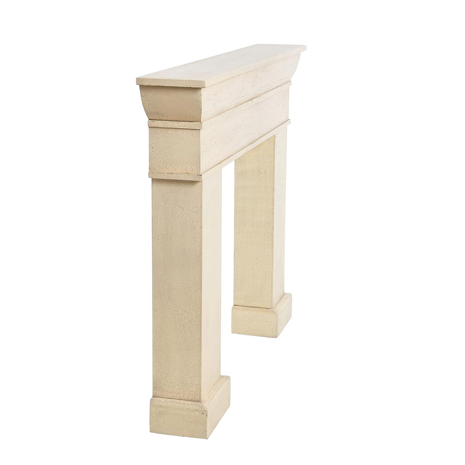 Storied Home Monolith Decorative Fireplace Mantel Cream: Fir Wood & MDF, Wall Mount, 49.625"H