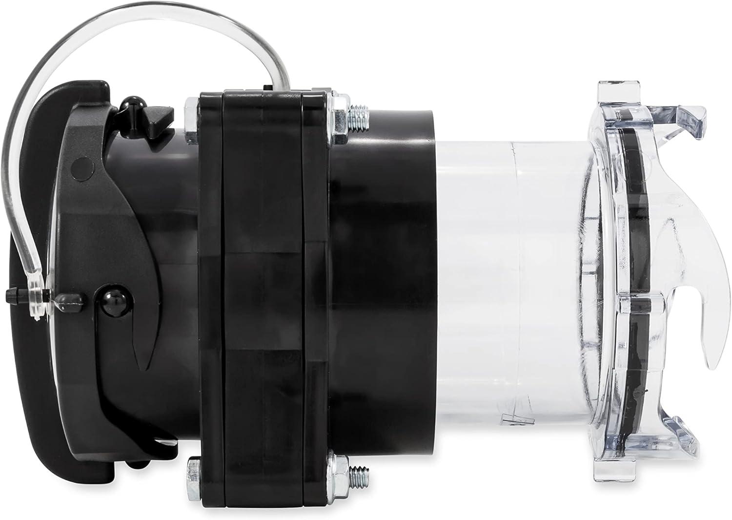 Camco RV Gate Valve | Features Built-In 3-1/2-inch Clear Adapter | Provides a Quick Fix for Leaky Valves | Black and Clear (39053)