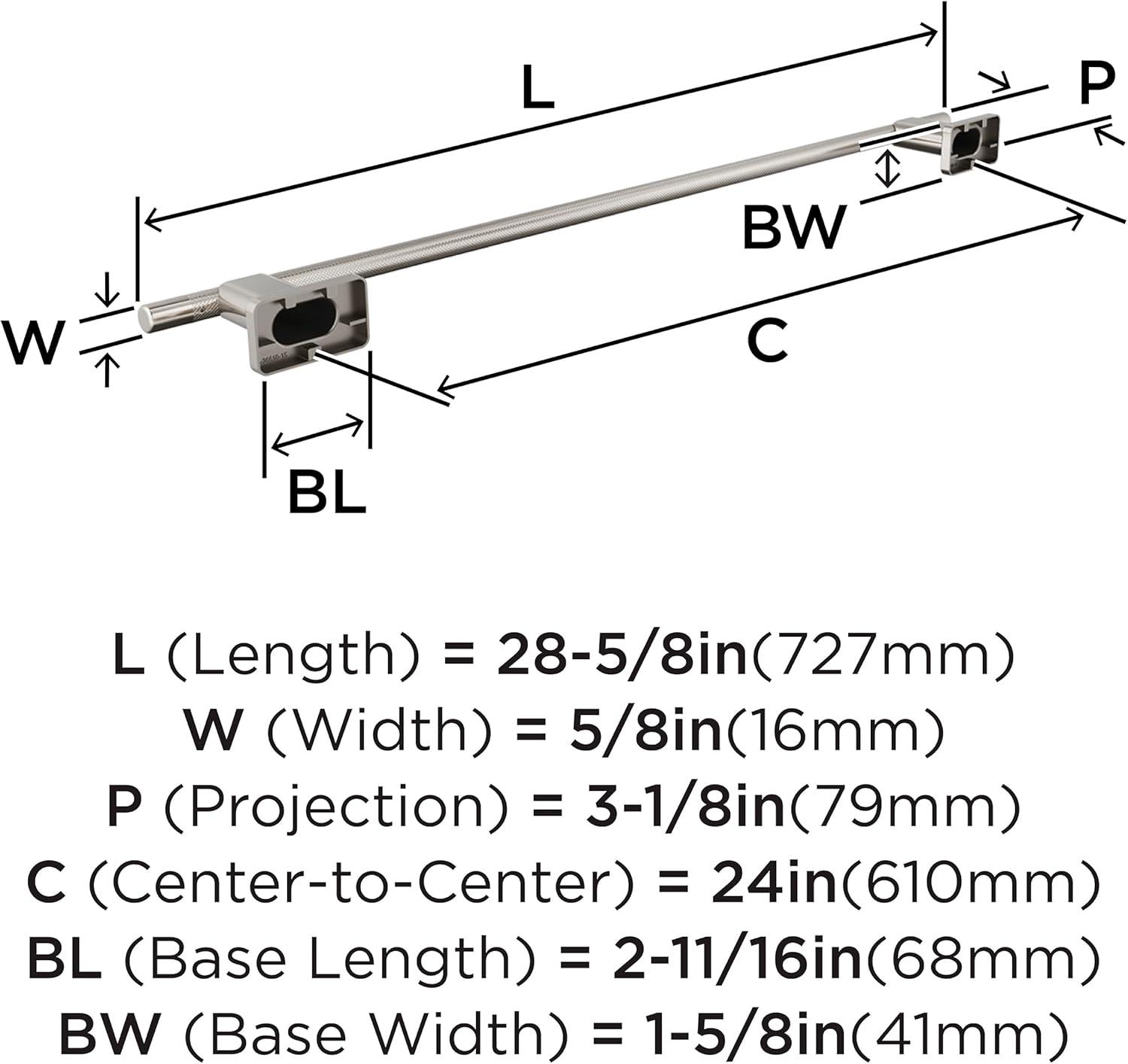 Amerock Bronx Brushed Nickel 24 inch (610mm) Towel Bar
