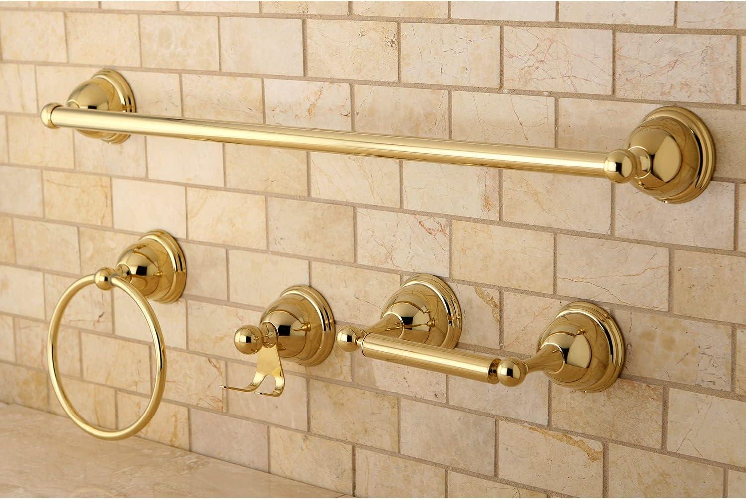 Kingston Brass  2.75 in. Restoration Bathroom Hardware, Polished Brass - 4 Piece