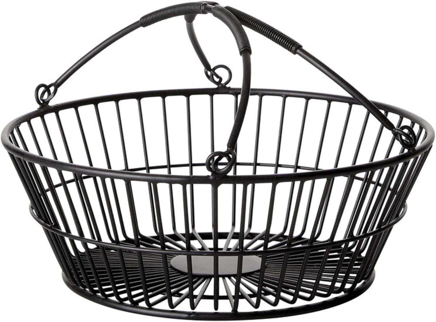 Black Iron 2-Tier Basket with Banana Hook