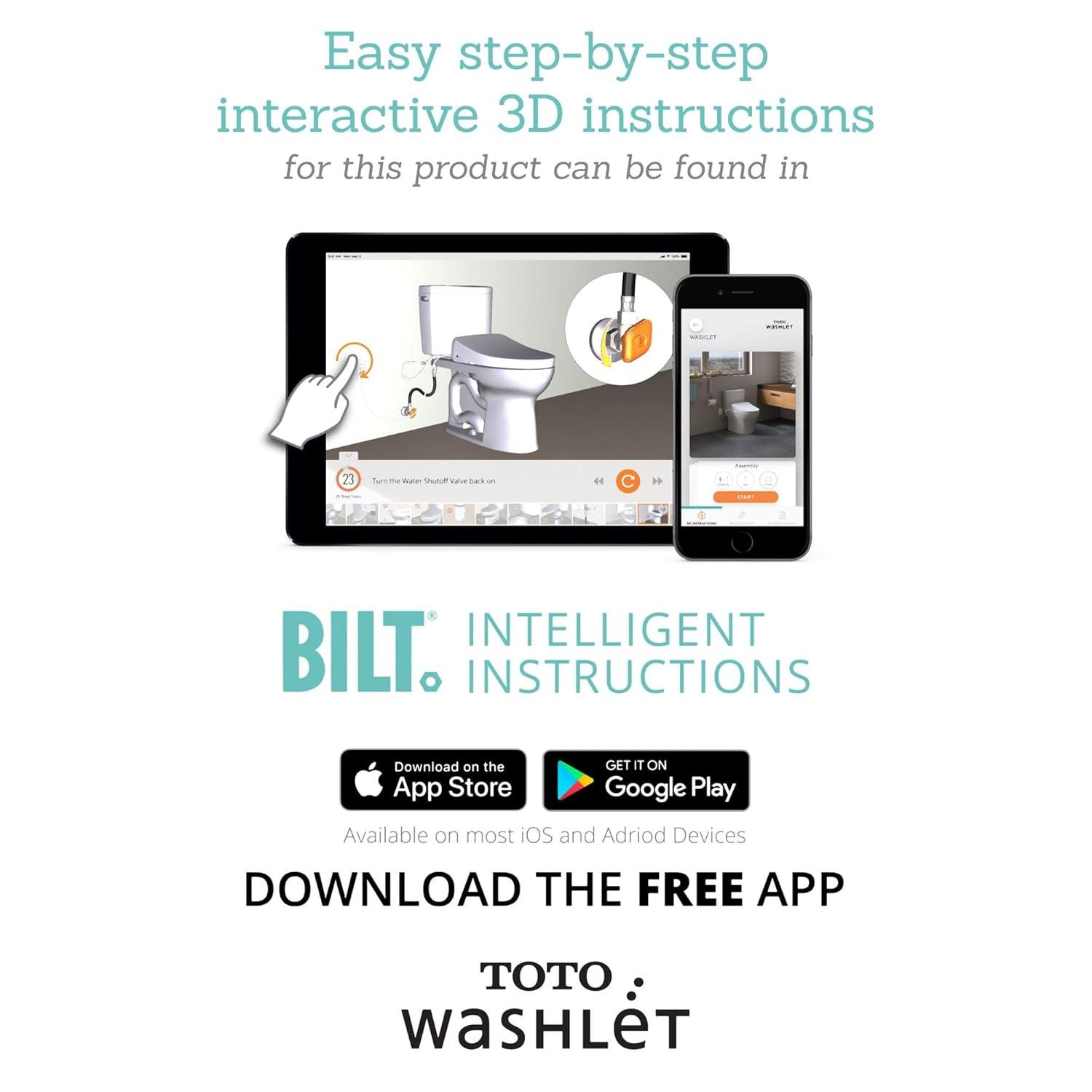 Toto Washlet S550e Electric Bidet Toilet Seat, Elongated