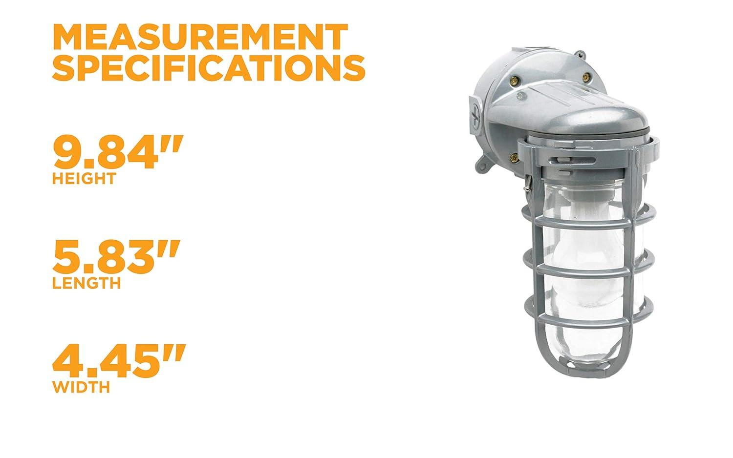 Woods L1707SV Traditional 150W Incandescent Weather Industrial Light, Wall Mount, Silver