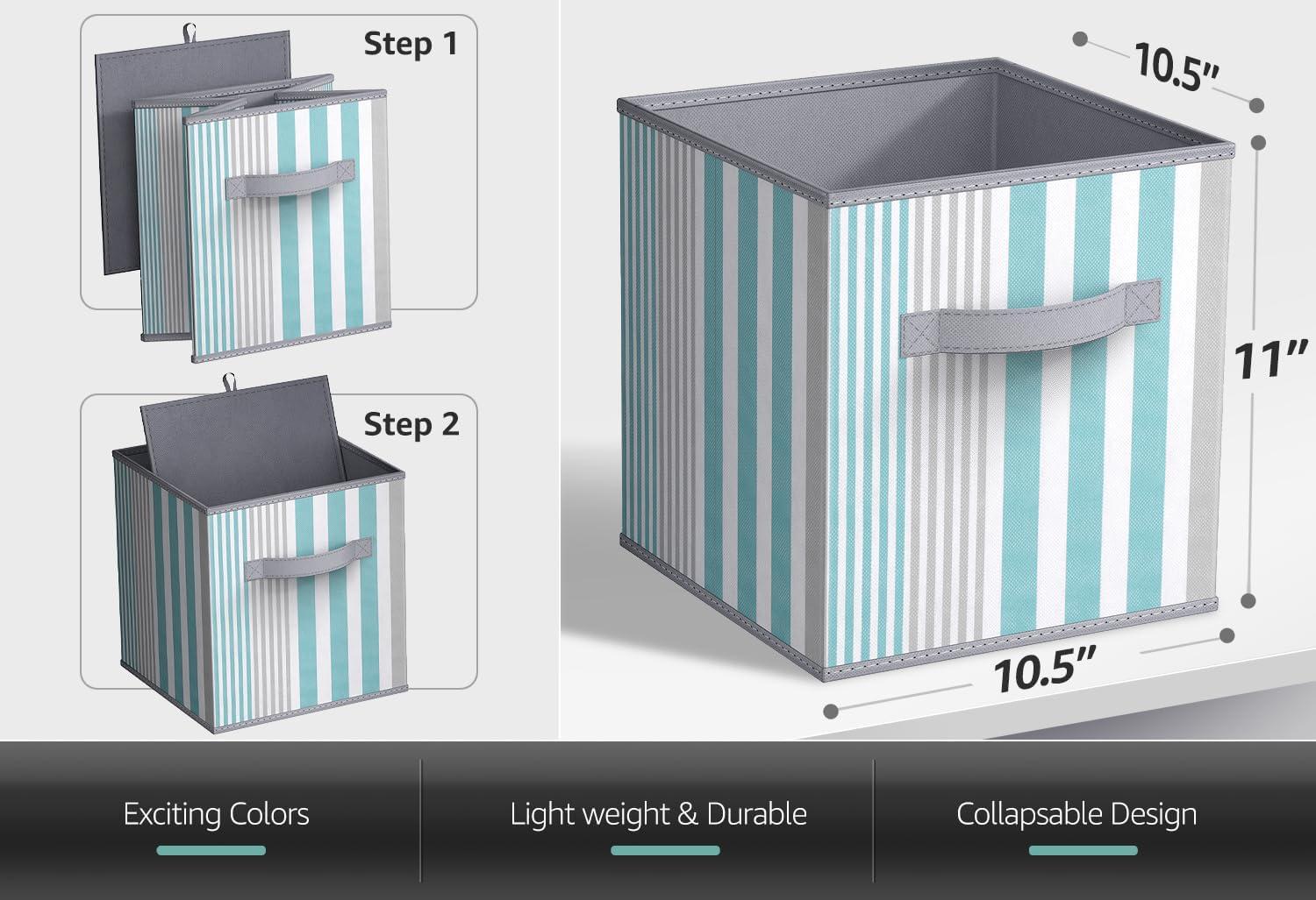 Sorbus 11 Inch Cube Storage Organizer Bins - 6 Pack