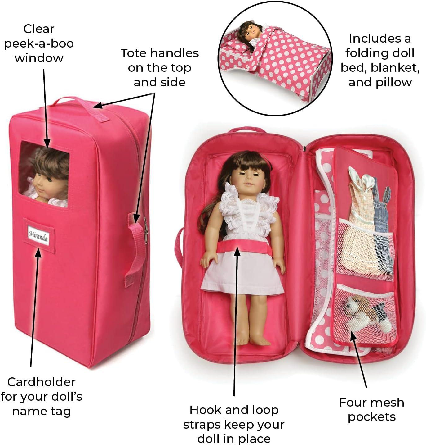 Badger Basket Doll Travel Case with Bed & Bedding