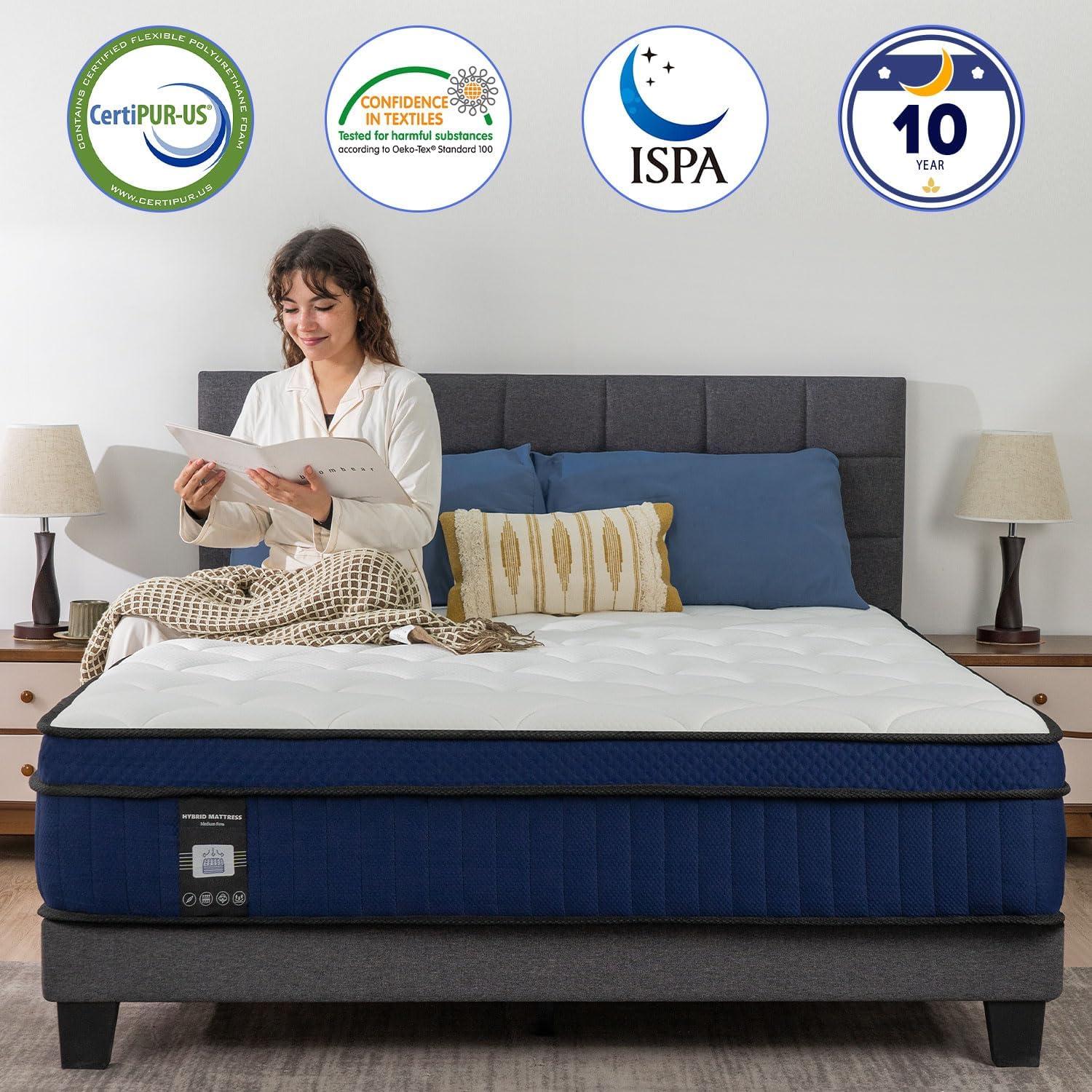 Alwyn Home 12'' Medium Gel Memory Foam Hybrid Mattress in a Box, OEKO-TEX® Certified